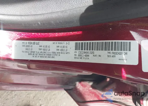 2016 Chrysler 200 Limited from USA, damaged, VIN 1C3CCCAB4GN115255